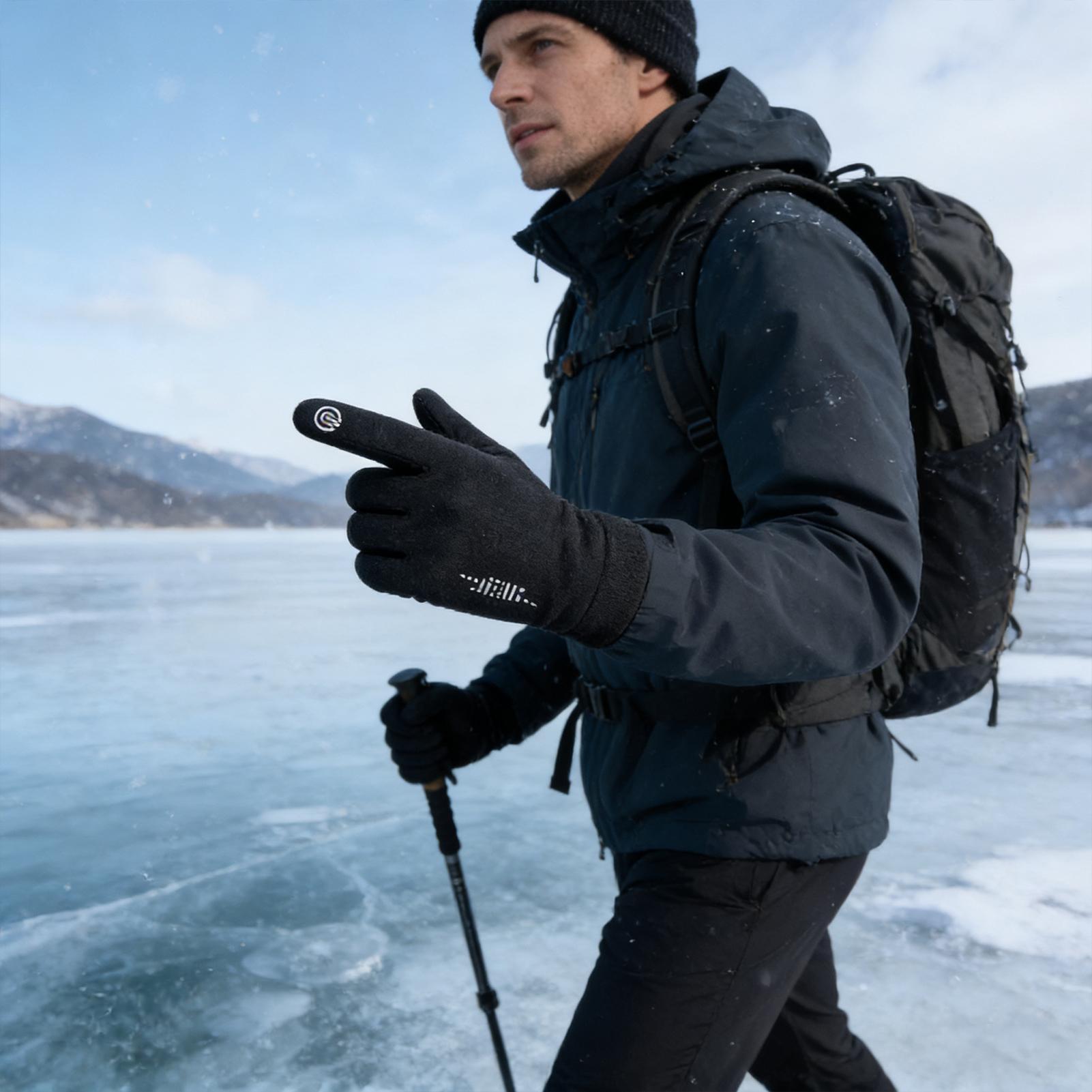Warm Cycling Gloves Full Finge - Running Gear Cold Weather recension och pris